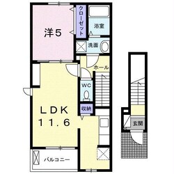 上宗方 徒歩6分 2階の物件間取画像